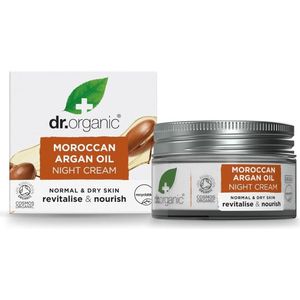 Dr Organic - Arganolie Nachtcrème - 50ML - Biologische Arganolie - Hydraterend