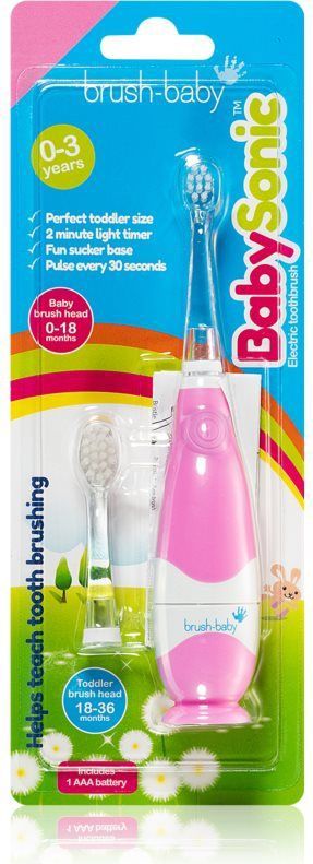 Brush Baby BabySonic Elektrische Tandenborstel voor Kinderen 0 – 36 maanden Pink 1 st