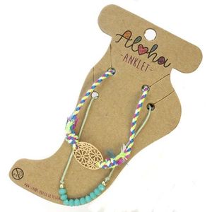 Aloha Set van 2 Enkelbandjes Mintgroen / Multi