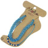 Aloha Set van 2 Enkelbandjes Blauw / Goud