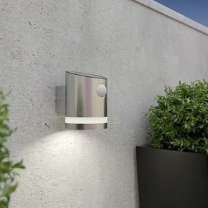 Solar wandlamp met sensor | Truro | 3000K | 80 lumen | RVS