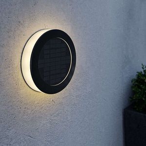 Solar wandlamp | Eco Disc 16 | 3000K | 80 lumen | Zwart