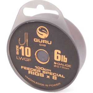 Guru LWGF Feeder Special 100cm (8 rigs) Maat : 0.17mm - haak LWGF 10