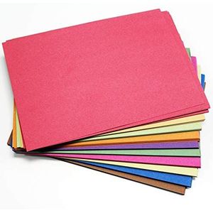 A3 gerecycled suikerpapier, heldere kleuren, 250 grote vellen in 10 verschillende kleuren, geweldig voor kinderen, kunst en ambachten, tekenen, schilderen en schroot boeken. 42 x 30 cm velformaat