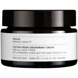 Evolve Organic Beauty Body Care Crème Cotton Fresh Deodorant Cream 30ml