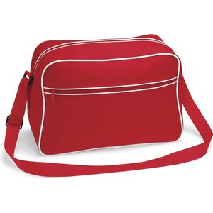 Retro Schoudertas BagBase met verstelbare riem - 18 Liter Classic Red