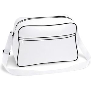 Retro Schoudertas BagBase met verstelbare riem - 18 Liter White