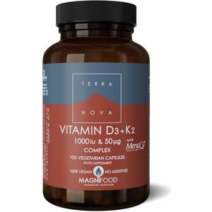 Terranova Vitamine d3 1000iu met k2 50 mcg complex 100ca