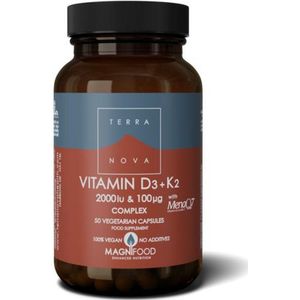 Terranova Vitamine d3 2000iu met k2 100 mcg complex 50ca