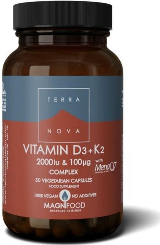 Terranova Vitamine d3 2000iu met k2 100 mcg complex 50ca