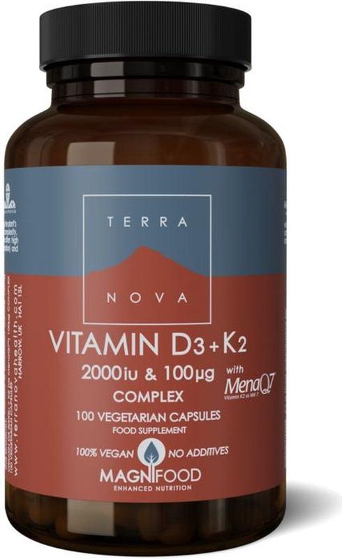 Terranova Vitamine d3 2000iu met k2 100 mcg complex 100ca