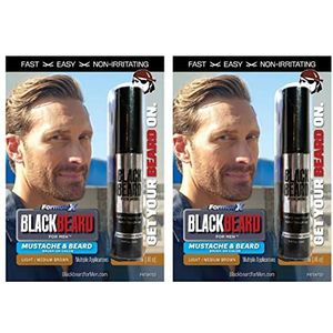 Blackbeard voor mannen heren kleur mascara baard snor licht/medium bruin, 2 stuks