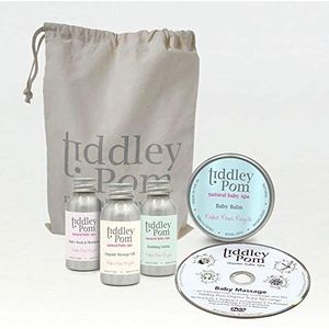 Tiddley Pom Mini Spa Baby Gift Set, met massage olie, balsem, lotion en massage DVD