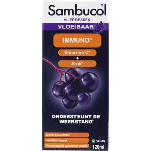 Sambucol - Immuno - Sap - Zonder Kleurstoffen - Vegan - Met Vitamine C en Zink