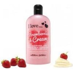 I Love Strawberries & Cream - Douche- en Badcrème - 500 ml