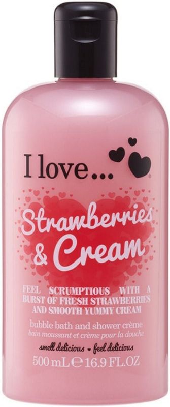 I Love Strawberries & Cream douche- en badcrème 500 ml
