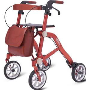 Trive Lichtgewicht Rollator - Dubbel Opvouwbaar - Terra Rood