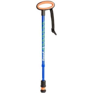 Verstelbare Wandelstok Blauw Ovaal Handvat