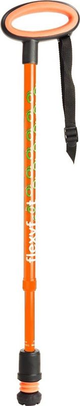 Wandelstok met ovalen handvat - oranje