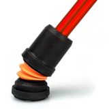 Wandelstok met ovalen handvat - rood