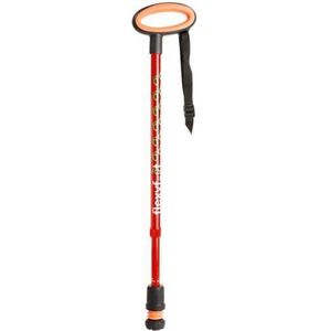Wandelstok met ovalen handvat - rood