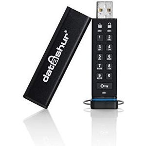 iStorage Datashur (4 GB, USB A, USB 2.0), USB-stick, Zwart