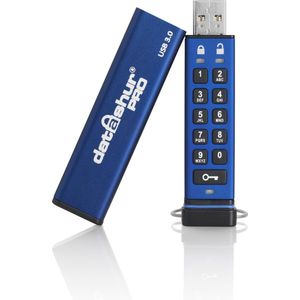 iStorage datAshur Pro USB3 256-bit 16GB, 16 GB, USB Typ-A, 3.2 Gen 1 (3.1 Gen 1), 116 MB/s, Schutzhülle, Blau