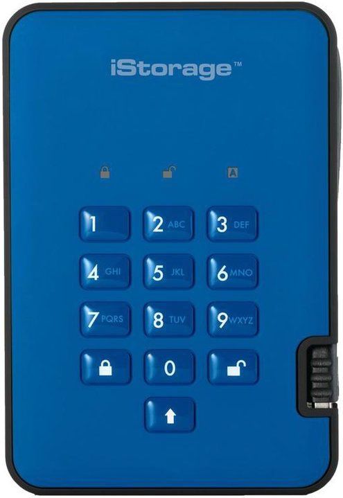 iStorage diskAshur 2 externe harde schijf 500 GB 5400 RPM USB Type-A 3.2 Gen 1 (3.1 Gen 1) Blauw