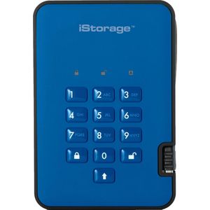iStorage diskAshur 2 externe harde schijf 1 TB 5400 RPM USB Type-A 3.2 Gen 1 (3.1 Gen 1) Blauw