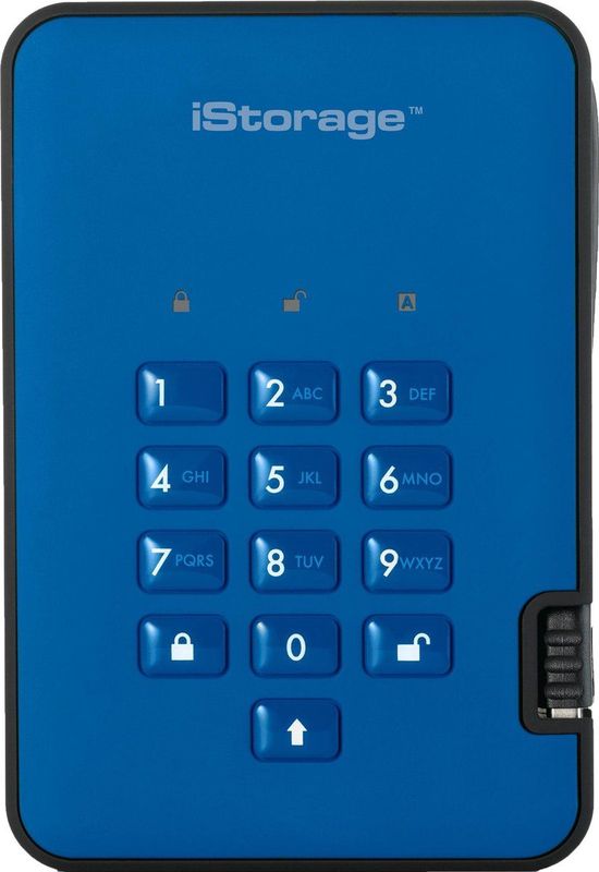 iStorage diskAshur 2 externe harde schijf 1 TB 5400 RPM USB Type-A 3.2 Gen 1 (3.1 Gen 1) Blauw