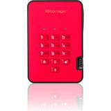 iStorage diskAshur 2 externe harde schijf 500 GB 5400 RPM USB Type-A 3.2 Gen 1 (3.1 Gen 1) Rood