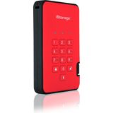 iStorage - diskAshur2 - HDD - 4TB - Rood - Draagbare Harde Schijf - Beveiligd met Wachtwoord