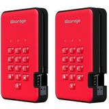 iStorage - diskAshur2 - HDD - 4TB - Rood - Draagbare Harde Schijf - Beveiligd met Wachtwoord