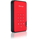 iStorage - diskAshur2 - SSD - 2TB - Rood - Draagbare Solid State Drive - Beveiligd met Wachtwoord