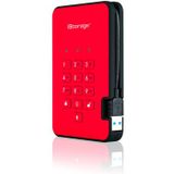 iStorage - diskAshur2 - SSD - 2TB - Rood - Draagbare Solid State Drive - Beveiligd met Wachtwoord
