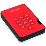 iStorage - diskAshur2 - SSD - 2TB - Rood - Draagbare Solid State Drive - Beveiligd met Wachtwoord