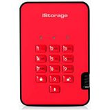 iStorage diskAshur2 SSD 2TB Rood - Veilige draagbare Solid State Drive - Beveiligd met een wachtwoord - Stofdicht en waterdicht - Hardwarematige versleuteling