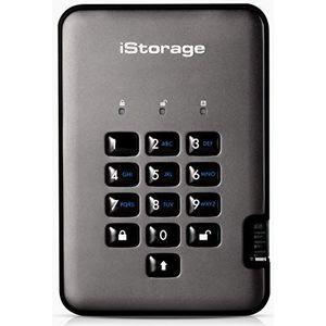 iStorage diskAshur PRO2 HDD 1 TB Secure Hard Drive FIPS Level 3 Certified Password Protected Dust/Water Resistant. IS-DAP2-256-1000-C-X