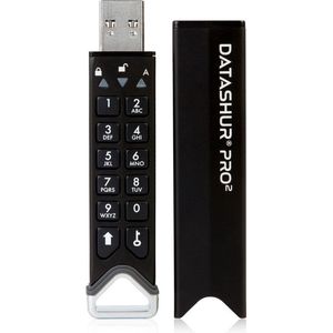 iStorage Datashur Pro2 (16 GB, USB 3.1, USB A), USB-stick, Zwart