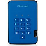 iStorage - diskAshur2 - SSD - Blauw - 8TB - Draagbare Solid State Drive - Stofdicht en Waterdicht