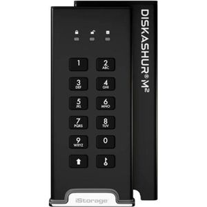 iStorage diskAshur M2 - externe harde schijf - M2 SSD - 2 TB - USB - 256-bit - Zwart