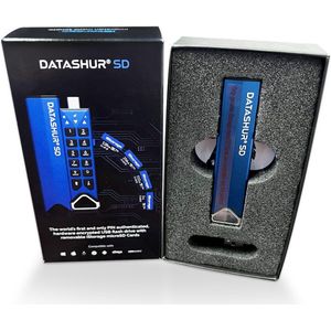 iStorage datAshur SD, veilige USB-stick met afneembare iStorage microSD-kaarten (apart verkrijgbaar), wachtwoordbeveiligd, veilige samenwerking, FIPS-conform, blauw