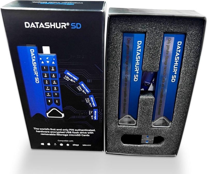 iStorage datAshur SD Flashdrive - Dual Pack - Inclusief KeyWriter Licentie