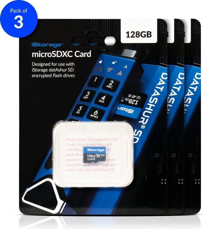 iStorage Micro SD Kaart 128GB - 3 Pack - Alleen voor iStorage datAshur SD