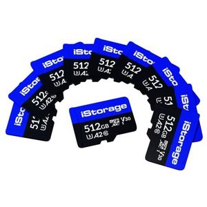 iStorage 10 stuks 512 GB microSD-kaarten | Knip de opgeslagen gegevens op iStorage microSD-kaarten met DatAshur SD-geheugenstick, alleen compatibel met DatAshur SD-drives