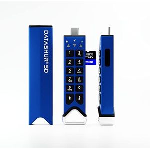 DatAshur SD-geheugenstick met 32 GB microSD-kaarten voor iStorage | incl. KeyWriter-licentie voor veilige samenwerking en back-up | Adapter type C op A