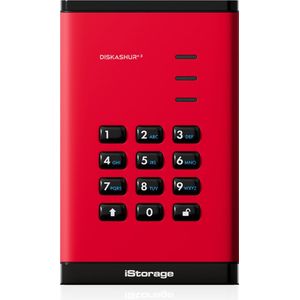 iStorage diskAshur3 HDD 5TB - Rood (5 TB), Externe harde schijf, Rood