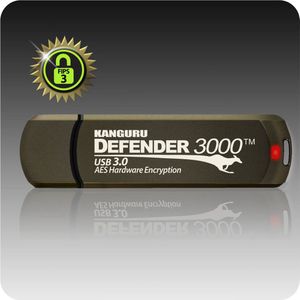 Kanguru - Defender 3000 - 512 GB - Hardware Encrypted USB-Stick - Zwart