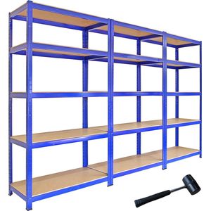 Monster Racking - T-Rax Set van 3 kasten - Blauwe Stelling - Opbergrek - Stellingkast