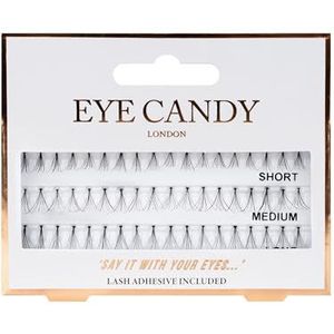 Eye Candy Individual Eyelash Extensions plakwimpers in clusters met knoopje 54 st